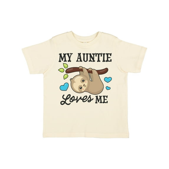 Inktastic My Auntie Loves Me with Sloth and Hearts Boys or Girls Toddler T-Shirt