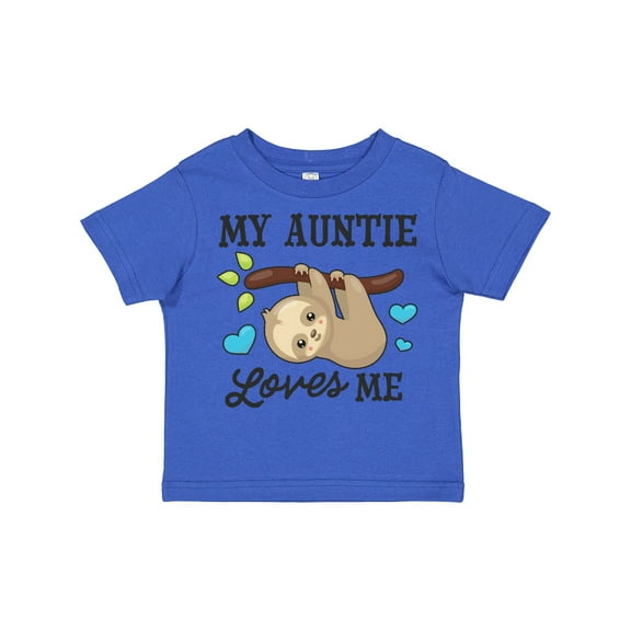Inktastic My Auntie Loves Me with Sloth and Hearts Boys or Girls Toddler T-Shirt
