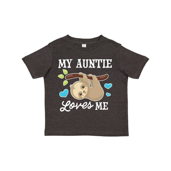 Inktastic My Auntie Loves Me with Sloth and Hearts Boys or Girls Toddler T-Shirt