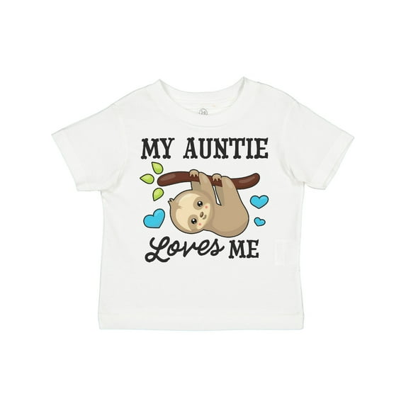 Inktastic My Auntie Loves Me with Sloth and Hearts Boys or Girls Toddler T-Shirt