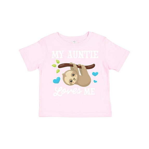 Inktastic My Auntie Loves Me with Sloth and Hearts Boys or Girls Toddler T-Shirt