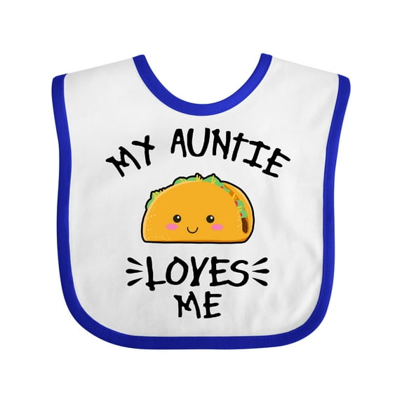 Inktastic My Auntie Loves Me with Taco Illustration Boys or Girls Baby Bib