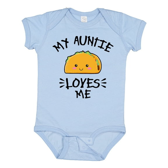 Inktastic My Auntie Loves Me with Taco Illustration Boys or Girls Baby Bodysuit