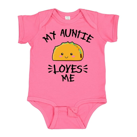 Inktastic My Auntie Loves Me with Taco Illustration Boys or Girls Baby Bodysuit
