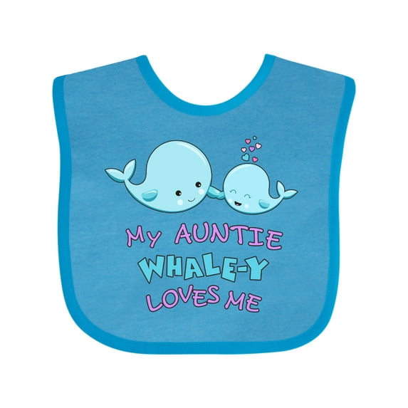Inktastic My Auntie Whale-y Loves Me Boys or Girls Baby Bib