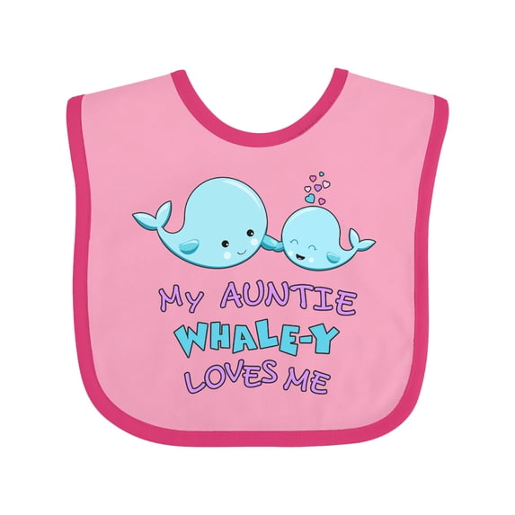 Inktastic My Auntie Whale-y Loves Me Boys or Girls Baby Bib