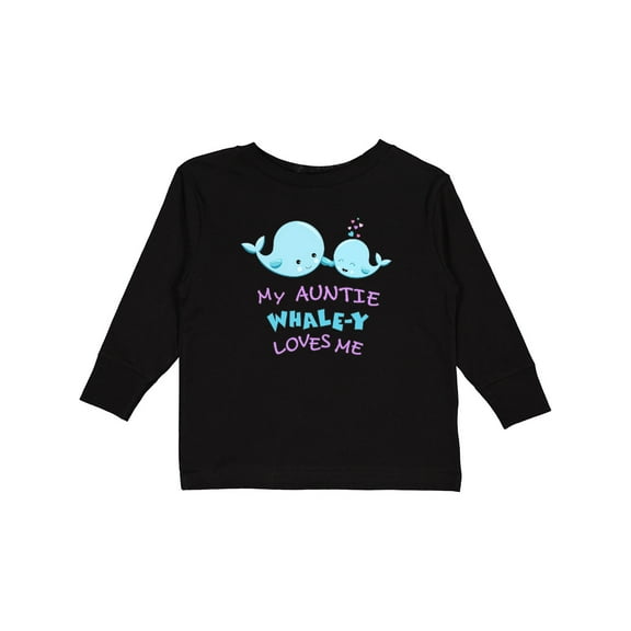 Inktastic My Auntie Whale-y Loves Me Boys or Girls Long Sleeve Toddler T-Shirt