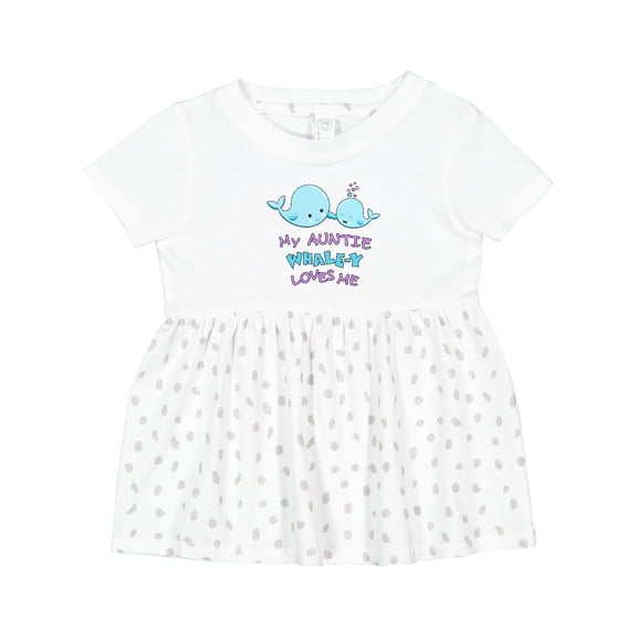 Inktastic My Auntie Whale-y Loves Me Girls Baby Dress