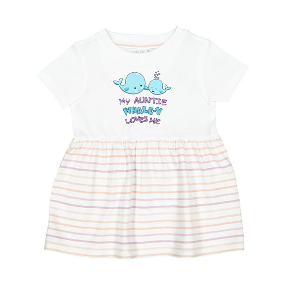 Inktastic My Auntie Whale-y Loves Me Girls Baby Dress