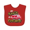 thumbnail image 1 of Inktastic My Auntie is a Firefighter with Fire Truck Boys or Girls Baby Bib, 1 of 4