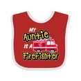 thumbnail image 1 of Inktastic My Auntie is a Firefighter with Fire Truck Boys or Girls Baby Bib, 1 of 4