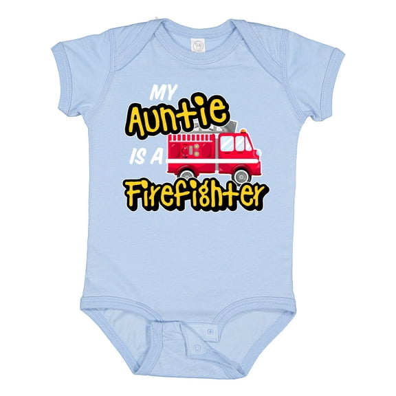 Inktastic My Auntie is a Firefighter with Fire Truck Boys or Girls Baby Bodysuit
