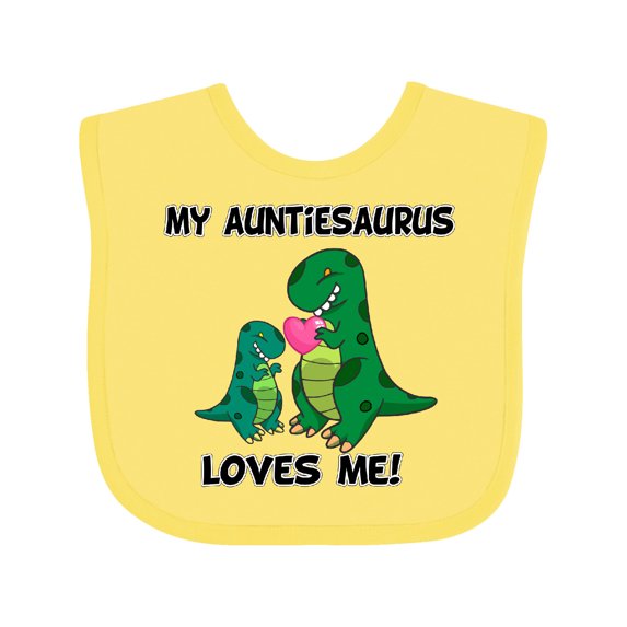 Inktastic My Auntiesaurus Loves Me Boys or Girls Baby Bib