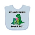 thumbnail image 1 of Inktastic My Auntiesaurus Loves Me Boys or Girls Baby Bib, 1 of 4