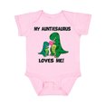 thumbnail image 1 of Inktastic My Auntiesaurus Loves Me Boys or Girls Baby Bodysuit, 1 of 5
