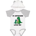 thumbnail image 1 of Inktastic My Auntiesaurus Loves Me Boys or Girls Baby Bodysuit, 1 of 5