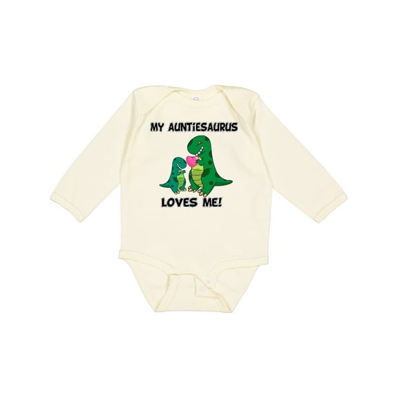 Inktastic My Auntiesaurus Loves Me Boys or Girls Long Sleeve Baby Bodysuit