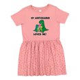 thumbnail image 1 of Inktastic My Auntiesaurus Loves Me Girls Toddler Dress, 1 of 5