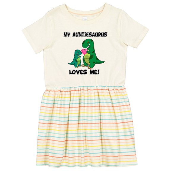 Inktastic My Auntiesaurus Loves Me Girls Toddler Dress