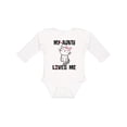 thumbnail image 1 of Inktastic My Aunty Loves Me Girls Girls Long Sleeve Baby Bodysuit, 1 of 5