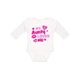 thumbnail image 1 of Inktastic My Aunty Loves Me with Hearts and Kiss Boys or Girls Long Sleeve Baby Bodysuit, 1 of 5
