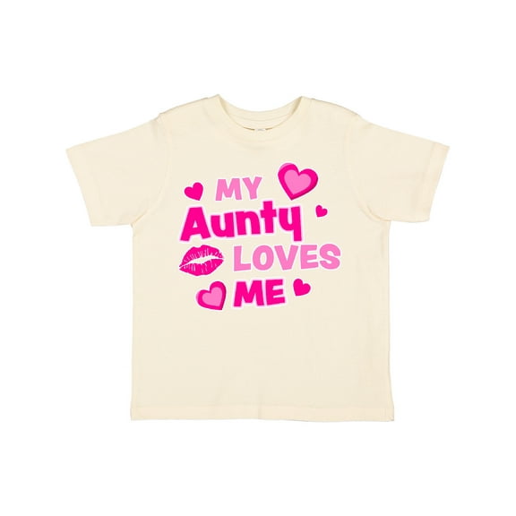 Inktastic My Aunty Loves Me with Hearts and Kiss Boys or Girls Toddler T-Shirt