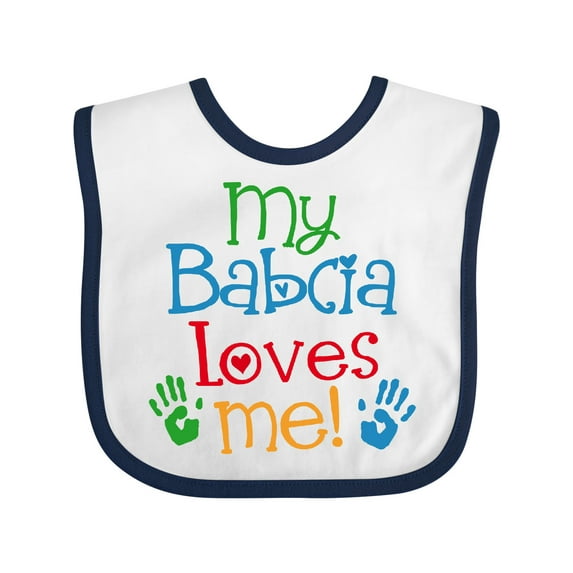 Inktastic My Babcia Loves Me Boys or Girls Baby Bib