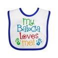 thumbnail image 1 of Inktastic My Babcia Loves Me Boys or Girls Baby Bib, 1 of 4