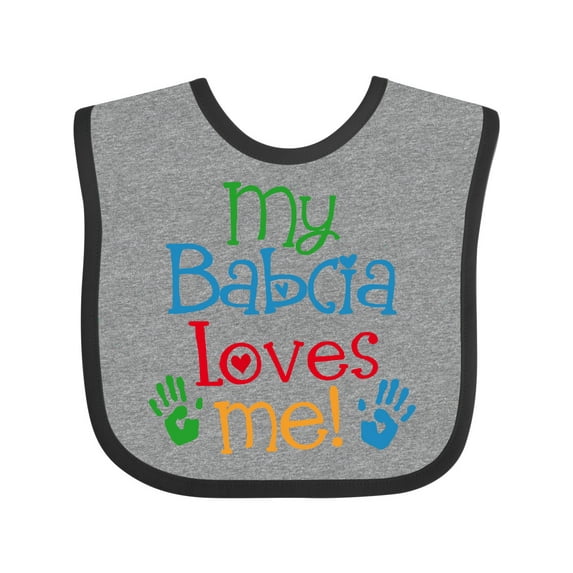 Inktastic My Babcia Loves Me Boys or Girls Baby Bib