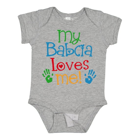 Inktastic My Babcia Loves Me Boys or Girls Baby Bodysuit