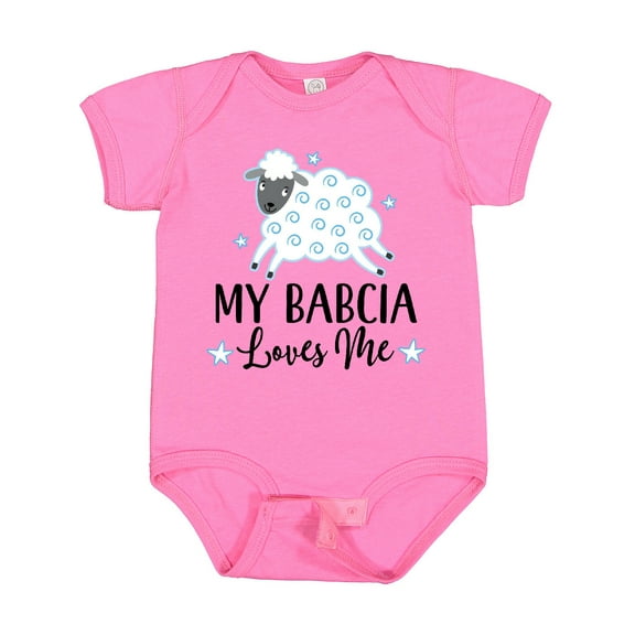 Inktastic My Babcia Loves Me Boys or Girls Baby Bodysuit