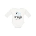 thumbnail image 1 of Inktastic My Babcia Loves Me Boys or Girls Long Sleeve Baby Bodysuit, 1 of 5
