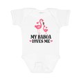 thumbnail image 1 of Inktastic My Babcia Loves Me Flamingo Girls Baby Bodysuit, 1 of 5