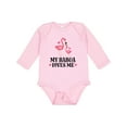 thumbnail image 1 of Inktastic My Babcia Loves Me Flamingo Girls Long Sleeve Baby Bodysuit, 1 of 5