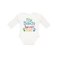 thumbnail image 1 of Inktastic My Babcia Loves Me Boys or Girls Long Sleeve Baby Bodysuit, 1 of 5