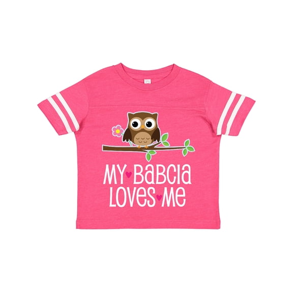 Inktastic My Babcia Loves Me Girl Owl Girls Toddler T-Shirt