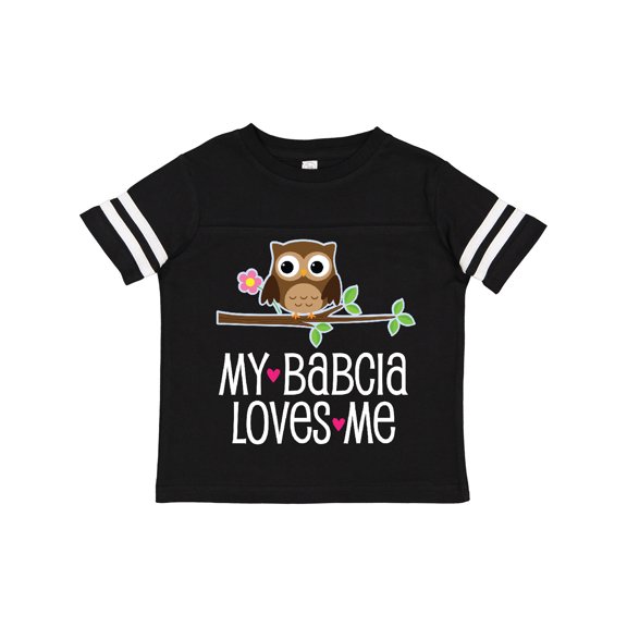 Inktastic My Babcia Loves Me Girl Owl Girls Toddler T-Shirt