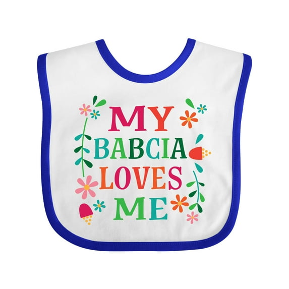 Inktastic My Babcia Loves Me Girls Baby Bib