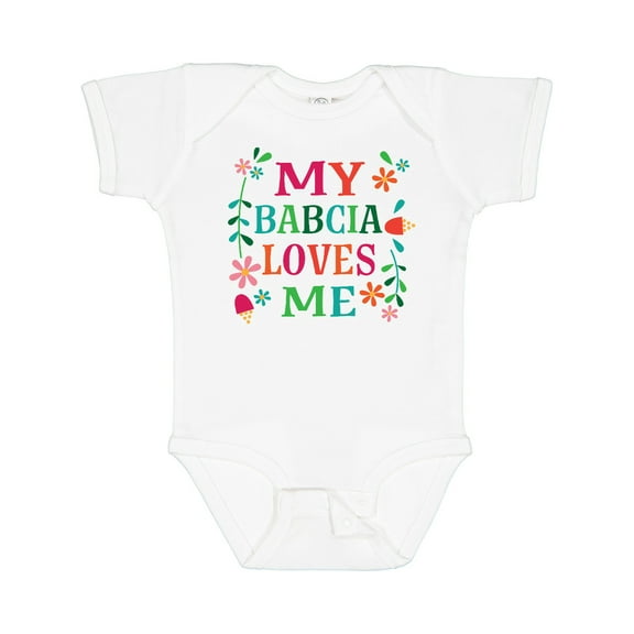 Inktastic My Babcia Loves Me Girls Baby Bodysuit