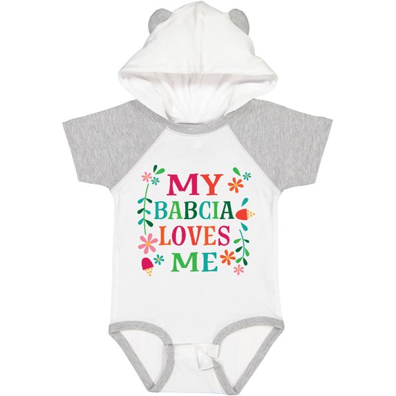 Inktastic My Babcia Loves Me Girls Baby Bodysuit