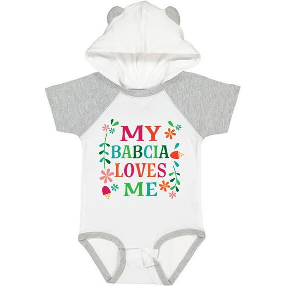 Inktastic My Babcia Loves Me Girls Baby Bodysuit