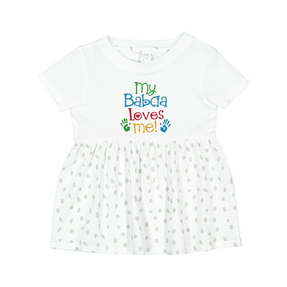 Inktastic My Babcia Loves Me Girls Baby Dress