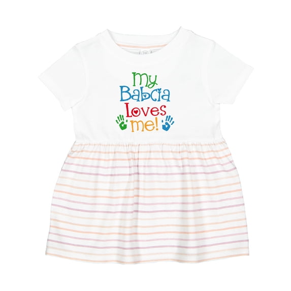 Inktastic My Babcia Loves Me Girls Baby Dress