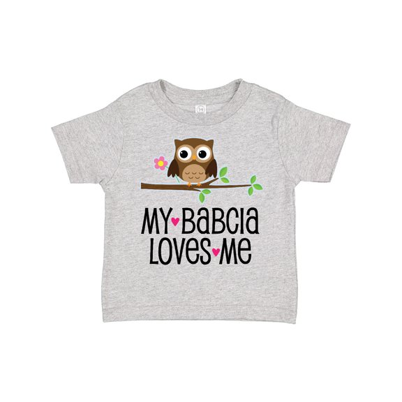 Inktastic My Babcia Loves Me Girls Owl Girls Toddler T-Shirt