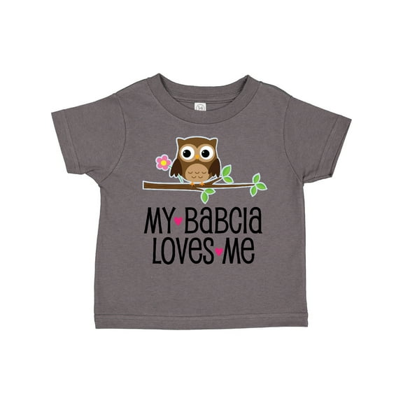Inktastic My Babcia Loves Me Girls Owl Girls Toddler T-Shirt