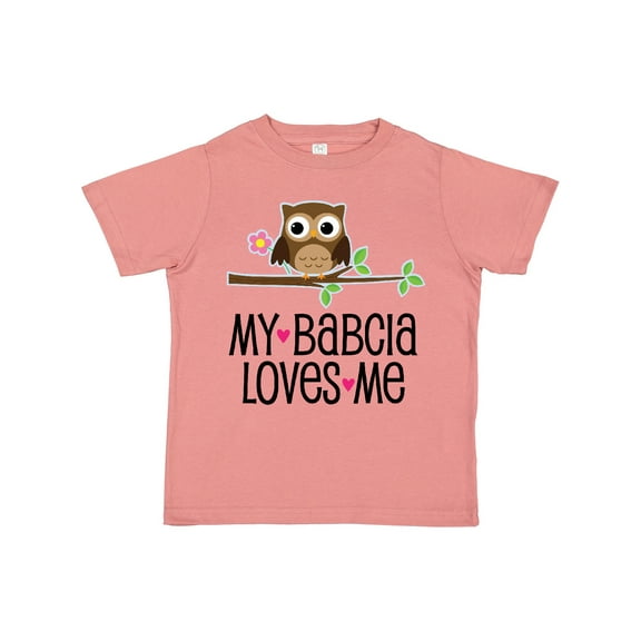 Inktastic My Babcia Loves Me Girls Owl Girls Toddler T-Shirt