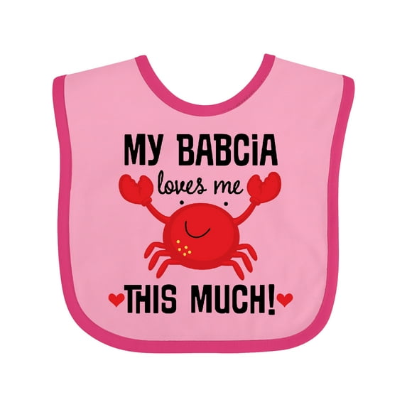 Inktastic My Babcia Loves Me Grandson Boys or Girls Baby Bib