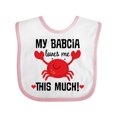 thumbnail image 1 of Inktastic My Babcia Loves Me Grandson Boys or Girls Baby Bib, 1 of 4