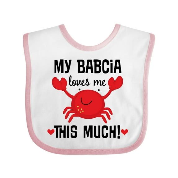 Inktastic My Babcia Loves Me Grandson Boys or Girls Baby Bib