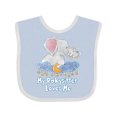 thumbnail image 1 of Inktastic My Babysitter Loves Me Cute Elephants Clouds Moon and Stars Boys or Girls Baby Bib, 1 of 4
